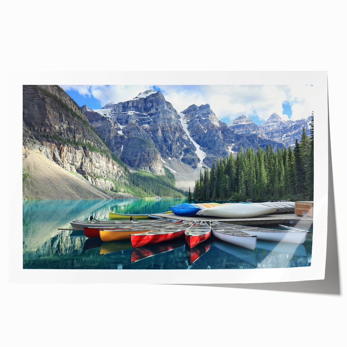 Extra large rolled print of Alberta, Canada scenery with vibrant greens and blues, ideal for dining room wall art.