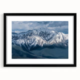 Extra large framed wall art depicting an abstract, textured landscape of British Columbia in vibrant colors.