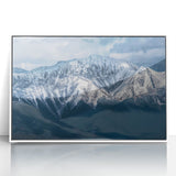 Acrylic print of British Columbia scenery in art deco style with muted blue and green tones, ideal for nursery wall decor.