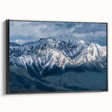 Black and white framed canvas of British Columbia landscape, ideal for bedroom wall art.