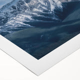 Art deco poster of British Columbia scenery in muted green and blue tones on rolled canvas.