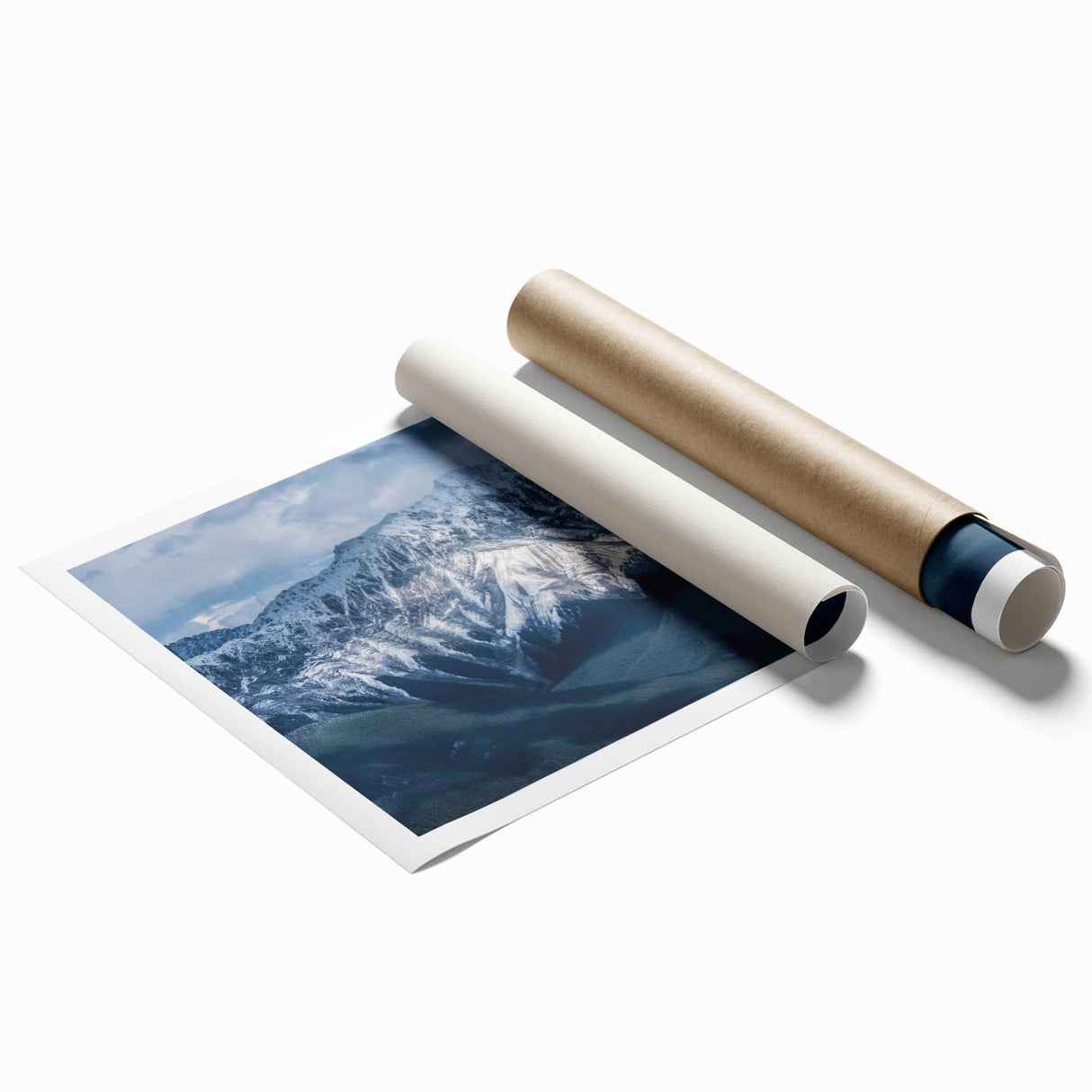 Extra large rolled print of British Columbia scenery with vibrant green and blue tones, ideal for classy bathroom wall art.