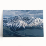 Black and white photograph of British Columbia scenery on large stretched canvas.