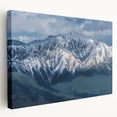 Large art print of British Columbia scenery on stretched canvas, featuring serene blue and green tones.