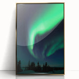 Framed acrylic print of a serene Manitoba landscape in gold tones, ideal for modern art wall decor.