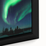 Textured black wall art depicting a scenic Manitoba landscape on a framed canvas, with vibrant colors.