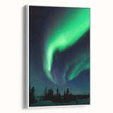 Vintage poster art of a scenic Manitoba landscape on a framed canvas, featuring a colorful palette.