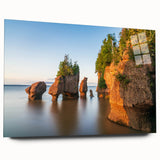 Acrylic print of a serene New Brunswick landscape in soft green and blue tones, ideal for bedroom or dining room art.