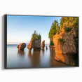 Black and white landscape art painting of New Brunswick on framed canvas, ideal for bedroom decor.