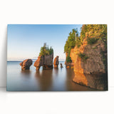 Black and white stretched canvas depicting New Brunswick scenery, ideal for kitchen wall art or bedroom ambiance.