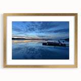 Extra large abstract art print depicting the Northwest Territories scenery in textured gray and blue tones.
