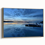 Framed canvas featuring a vintage-style landscape painting of the Northwest Territories with muted black and gold hues.
