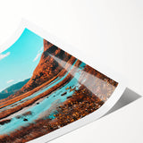 Extra large rolled print featuring line art flowers in soft pastel shades, ideal for large living room wall art.