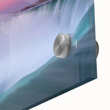 Large abstract wall art featuring a serene Ontario landscape in muted earth tones on acrylic glass.