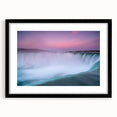 Extra large abstract art print featuring a colorful, textured depiction of Ontario's scenery on a framed canvas.