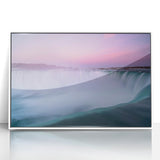 Acrylic print of Ontario scenery in art deco style with cool tones, ideal for nursery wall decor.