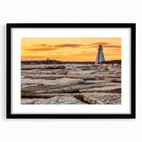Extra large, colorful abstract art print depicting a textured Canadian landscape on a framed canvas.