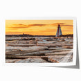 Rolled canvas print of Prince Edward Island with vibrant green landscapes and blue skies, ideal for dining room wall art.