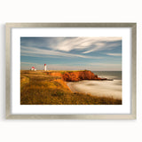 Textured abstract art print of a Quebec scenery in muted earth tones, framed in silver, suitable for bedroom art.