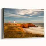 Landscape art painting of Quebec scenery on framed canvas, featuring a blend of colorful art and black elements.