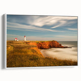 Vintage poster art of Quebec scenery on a framed canvas, featuring colorful art with black accents.