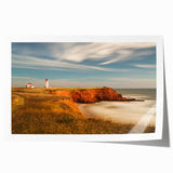 Extra large rolled print of Quebec scenery with vibrant floral elements in soft pastel shades.