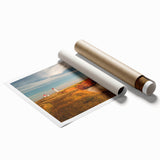 Extra large rolled print of Quebec scenery with vibrant floral elements, ideal for classy bathroom wall art.