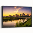 Framed canvas of a black and white vintage landscape painting of Saskatchewan, ideal for bedroom decor.