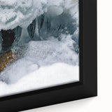 Extra large framed canvas depicting a textured, colorful Yukon scenery, ideal for living room decor.