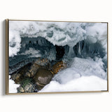 Framed canvas depicting a serene Yukon landscape in muted earth tones, ideal for bedroom wall art.