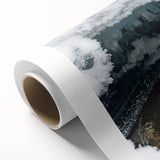 Art deco poster of Yukon scenery in muted earth tones on rolled canvas, suitable for dining room wall art.