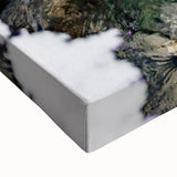 Black and white landscape art painting of the Yukon on stretched canvas, ideal for bedroom wall art.