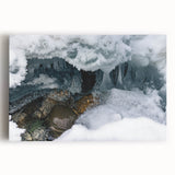 Black and white photograph of Yukon scenery on large stretched canvas, ideal for kitchen wall art.