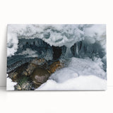 Black and white photograph of Yukon scenery on large stretched canvas, suitable for kitchen or bedroom wall art.