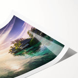 Extra large wall art featuring line art flowers in soft pastel shades on a rolled canvas.