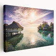 Large canvas art depicting a scenic Caribbean beach with soft pastel hues, ideal for kitchen wall art.