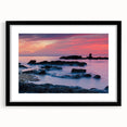 Extra large abstract art print featuring vibrant Caribbean scenery on a textured canvas, framed in black.