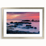 Extra large abstract art print featuring textured swirls in blue and green hues, framed in silver.
