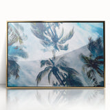 Art deco poster of a Caribbean Cuba scenery in gold framed acrylic, ideal for modern art wall decor.