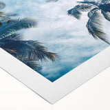 Art deco poster featuring a vintage Caribbean Cuba scene in muted tropical colors on rolled canvas.