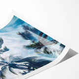 Extra large wall art featuring line art flowers in vibrant shades, printed on rolled canvas.