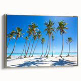 Framed canvas featuring a vintage-style Dominican landscape painting in muted earth tones, ideal for bedroom wall art.