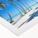 Art Deco poster featuring a Caribbean scenery on a rolled canvas, ideal for dining room wall art.