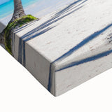 Large black and white landscape art painting on stretched canvas depicting Caribbean scenery.