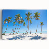 Black and white photo of Caribbean scenery on stretched canvas, ideal for kitchen wall art or bedroom ambiance.