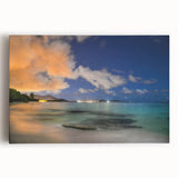 Black and white photograph of Caribbean Martinique scenery on large stretched canvas, ideal for kitchen wall art.