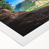 Art deco poster featuring a vibrant Caribbean Puerto Rican scenery on rolled canvas, ideal for dining room wall art.