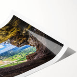 Extra large wall art featuring line art flowers in soft pastel colors on a rolled print.