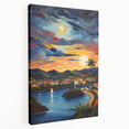 Large canvas print of a Caribbean beach scene with soft blue and sandy tones, ideal for kitchen wall art.