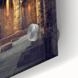 Acrylic print of a large abstract depiction of the Caribbean Virgin Islands in vibrant blue and green tones.